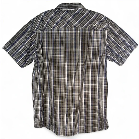 Oakley Plaid Button Up Shirt Mens Medium Short‎ Sleeve Logo - Picture 2 of 7
